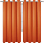 LEMOMO Blackout Curtains 66 x 72 Inch Long Orange Curtains Set of 2 Panels Room - Image 2