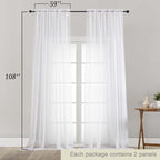 Extra Long Sheer White Curtains - Image 5