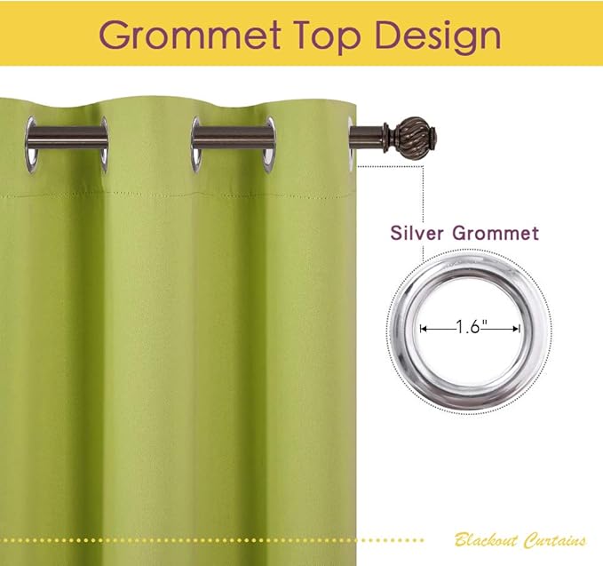 NICETOWN Bedroom Curtains Blackout Drapery Panels, 2 Panels, 70 x 72 inches - Image 2