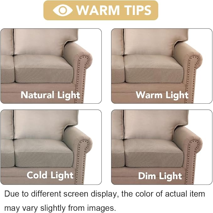 H.VERSAILTEX Super Stretch Individual Seat Cushion Covers Sofa Covers Couch - Image 7