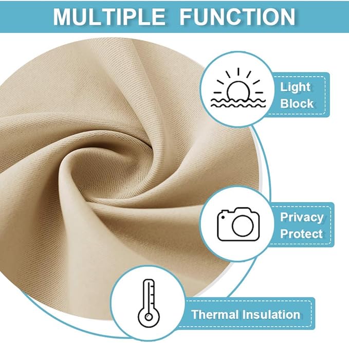 RYB HOME Curtains for Bedroom Living Room 72 inches Long, Thermal Insulated - Image 6