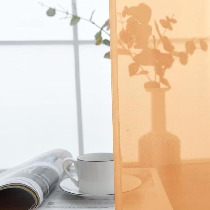 SpaceDresser Basic Rod Pocket Sheer Voile Window Curtain Panels Beige 1 Pair 2 - Image 8