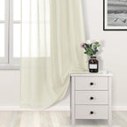 DWCN Ivory Sheer Curtains Semi Transparent Voile Rod Pocket Curtains - Image 3