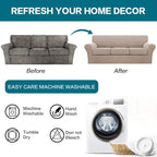 Turquoize 4 Piece Sofa Covers for 3 Cushion Couch Sofa Slipcover Soft Couch - Image 7