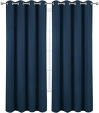 LEMOMO Blackout Curtains 52 x 120 Inch Long Navy Blue Curtains Set of 2 Panels - Image 2