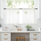 MIULEE 2 Panels Kitchen Tiers Half Window Sheer Curtains Rod Pocket Voile Drapes - Image 7