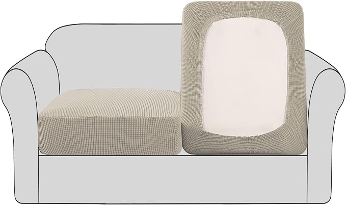 H.VERSAILTEX High Stretch Couch Cushion Covers, Chair Sofa Seat Slipcovers by HVERSAILTEX