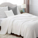 Bedsure GentleSoft Fleece Blankets Queen Size White - Image 2