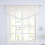 Molaxhome Swag Curtain 51 inch Length Rod Pocket Scalloped Curtain Valance - Image 7