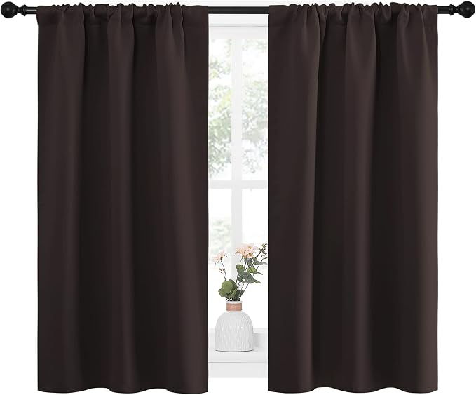 NICETOWN Kitchen Curtains, Short Blackout Curtains & Drapes, Energy Smart Noise - Image 2