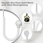 Hion Curtain Holdbacks White 2pcs, Curtain Tiebacks Wall Mounted Curtain Hooks - Image 3