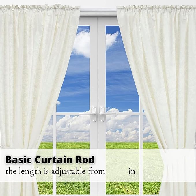 Blu-Pier Tech Heavy Duty Single Rod, Lock Seam Curtain Rod 28 to 48-Inch - Image 4