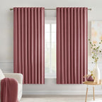 MIULEE Dusty Rose Back Tab Blackout Curtains 63 Inch Length 2 Panels Set by MIULEE
