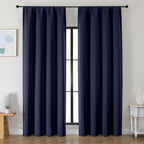 Simplebrand Ava Navy Blue Blackout Curtains by Simplebrand
