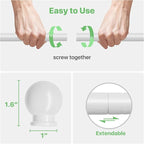 Curtain Rods for Windows 28-48 inch, 2 Pack White Curtain Rod - Image 5