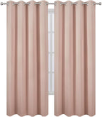 LEMOMO Blackout Curtains 52 x 108 inch/Blush Curtains Set of 2 Panels/Thermal - Image 2