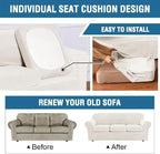 H.VERSAILTEX Modern Velvet Plush 4 Piece High Stretch Sofa Slipcover Furniture - Image 5