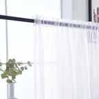 SpaceDresser Sheer Voile Window Treatment Rod Pocket Curtain Panels - Image 6