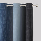 Estelar Textiler Black and Navy Blue Ombre Blackout Curtains 45 Inches Long - Image 4