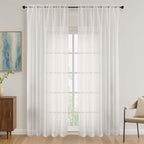 OVZME Ivory Bedroom Curtains 2 Panel Sets 90 Inch Length, 59 Inch Extra Wide by OVZME