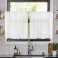 youleyar Solid Sheer Rod Pocket Curtain Voile Draperies 2 Panels White Beige by Youleyar