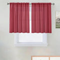 SpaceDresser Basic Rod Pocket Sheer Voile Window Curtain Panels Wine Red 1 Pair by SpaceDresser