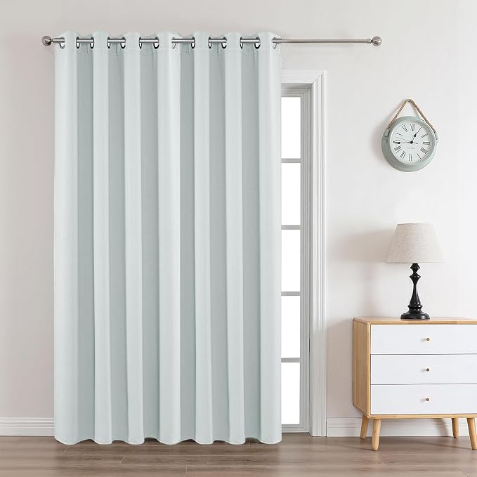 Joydeco White Curtains 108 Inches Long 1 Panel, Thermal Insulated Long by JOYDECO