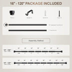 Lootkell Modern Matte Black Curtain Rods - Image 9