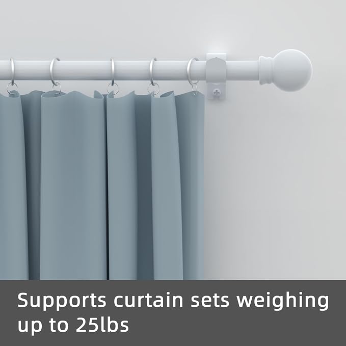 GXOACKJ Curtain Rods for windows 32-62 inch, 5/8 inch Decorative White Splicing - Image 2