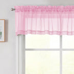 Pink Valances for Windows, Modern Solid Mini Small Window Curtains for Cafe by WelvetBLK