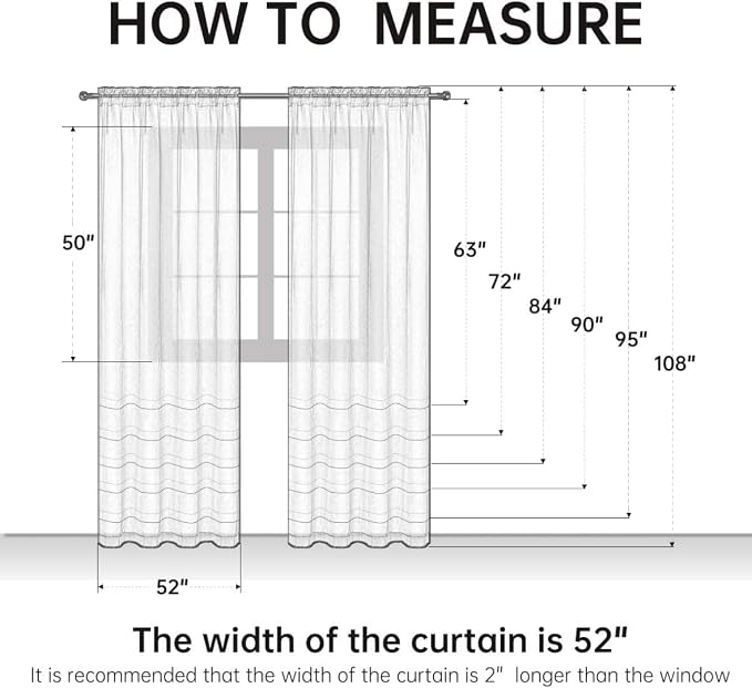SpaceDresser Sheer Voile Window Treatment Rod Pocket Curtain Panels - Image 7