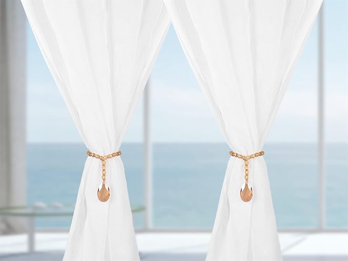 SUQ I OME 1 Pair of Luxury Crystal Beaded Magnetic Curtain Tieback and Holdback - Image 4