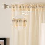 MIULEE 2 Panels Solid Color Sheer Window Curtains Elegant Window Voile - Image 2