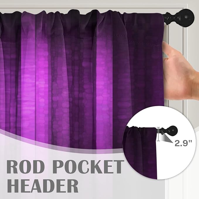 Emvency 2 Pack Valances Window Treatments, 52x18 Inch Rod Pocket Valances - Image 5