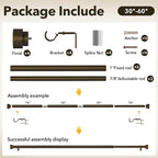 IFELS Heavy Duty Curtain Rods for Windows 28 to 48 Inch, 1 Inch Bronze Curtain - Image 7