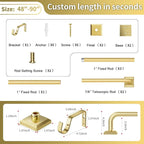 Gold Curtain Rods for Windows 48-90Inch Heavy Duty Wrap Around Blackout Curtain - Image 8