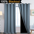 Yakamok 100% Blackout Lined Panels, Room Darkening Thermal Insulated Blackout - Image 2