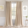 MIULEE Back Tab Beige Curtains 120 Inch Long 2 Panels Set by MIULEE