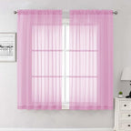 Lecloud Light Pink Sheer Curtains 63 Inch Length 2 Pcs, Dual Rod Pockets Light by Lecloud