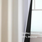 Estelar Textiler Beige and Greyish White Blackout Curtains 108 Inches Long - Image 5