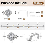 Silver Curtain Rods for Windows 48 to 84 Inch, USFOOK 7/8 inch Telescoping - Image 8