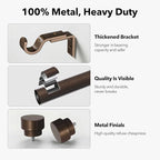 IFELS Heavy Duty Curtain Rods for Windows 48 to 84 Inch, 1 Inch Bronze Window - Image 3