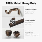 IFELS Heavy Duty Curtain Rods for Windows 48 to 84 Inch, 1 Inch Bronze Curtain - Image 3
