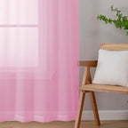 Pink Sheer Curtains for Bedroom Living Room 45 Inch Length 2 Panels, Soft Airy - Image 9