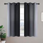 Yakamok Room Darkening Ombre Curtains 45 Inch Length, Light Blocking Grommet - Image 2