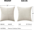 MIULEE Beige Decorative Throw Pillow Covers 20x20 Inch - Image 6