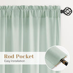 HOMEIDEAS Non-See-Through Sage Green Privacy Sheer Curtains, 52 X 72 Inches - Image 5