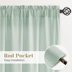 HOMEIDEAS Non-See-Through Sage Green Privacy Sheer Curtains, 30 X 24 Inches - Image 5