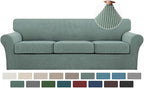 Turquoize 4 Piece Sofa Covers for 3 Cushion Couch Sofa Slipcover Soft Couch by Turquoize