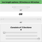 Curtain Rods for Windows 28-48 inch, 2 Pack White Curtain Rod - Image 4